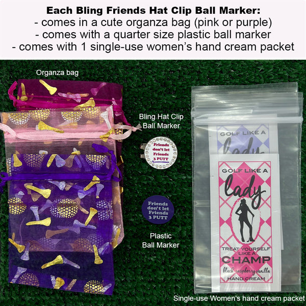 Packaging For The Giggle Golf Bling Friends Golf Ball Marker With Hat Clip