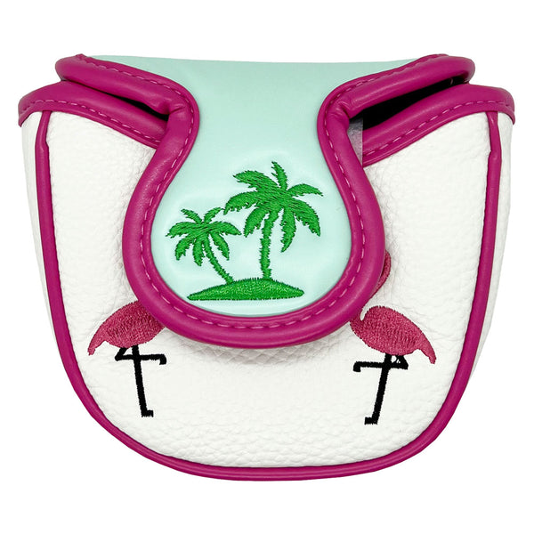 Giggle Golf Flamingo Themed Mallet Putter Cover, Back Side