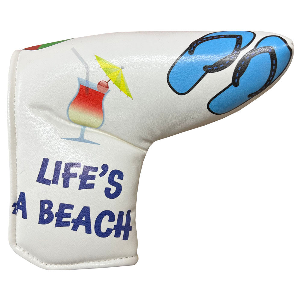 Life's A Beach Blade Putter Cover (Printed, Velcro Closure)