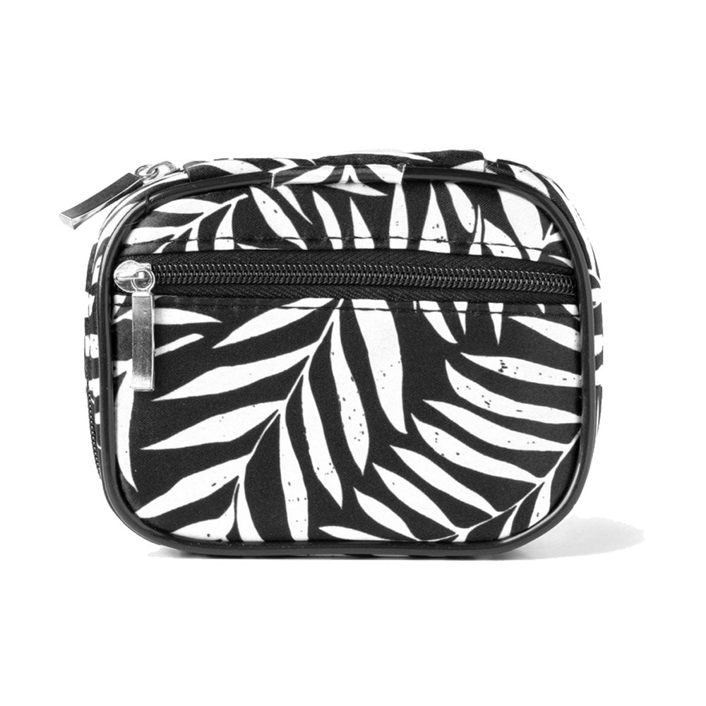 Black & White Palm Leaves Zippered Pill Case