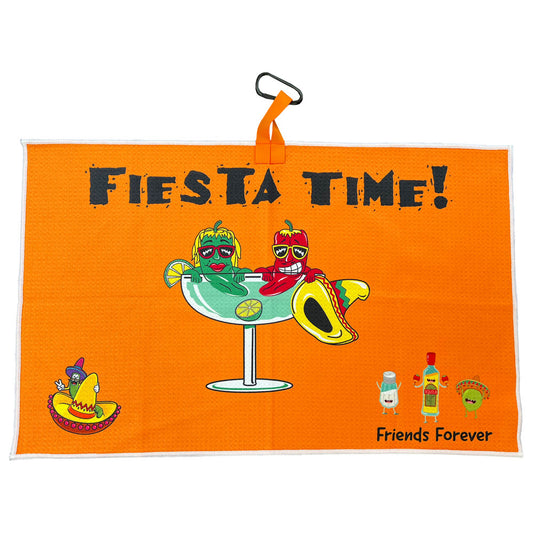 Giggle Golf Orange Fiesta Time Waffle Golf Towel