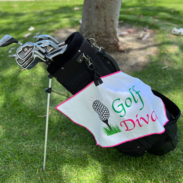 Golf Diva Waffle Towel By Giggle Golf