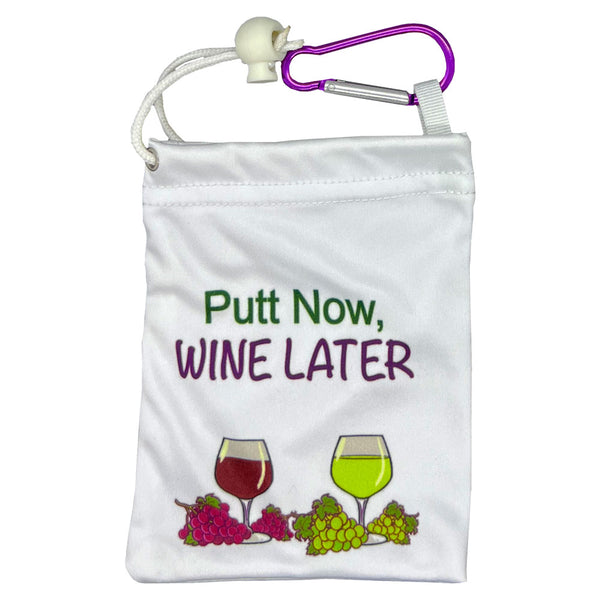 Giggle Golf Putt Now Wine Later golf tee bag