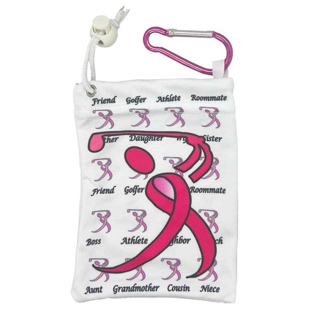 Pink Ribbon Golfer Golf Tee Bag