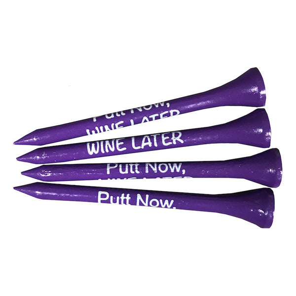 Giggle Golf Putt Now Wine Later Purple Golf Tees