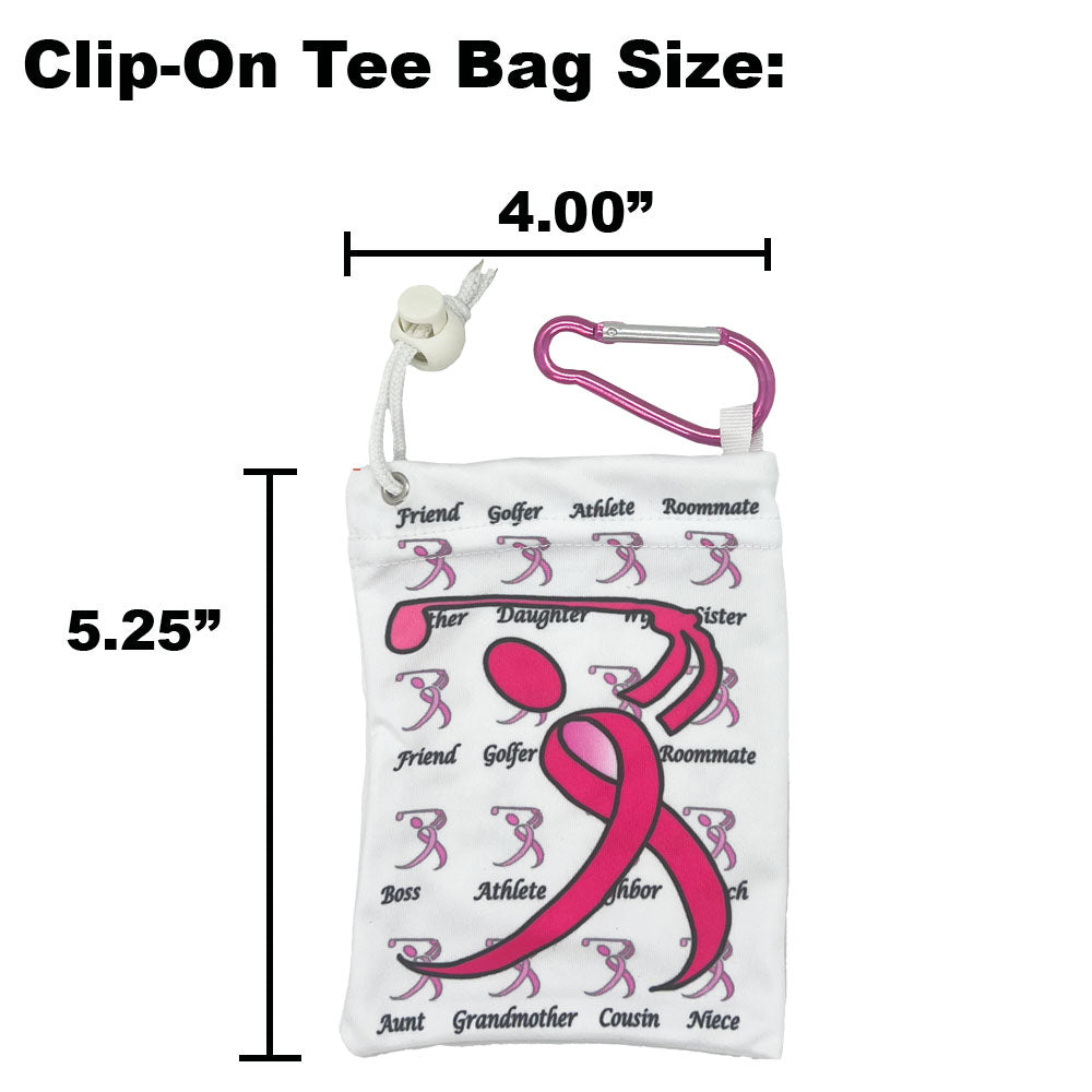 Pink Ribbon Golfer Golf Tee Bag