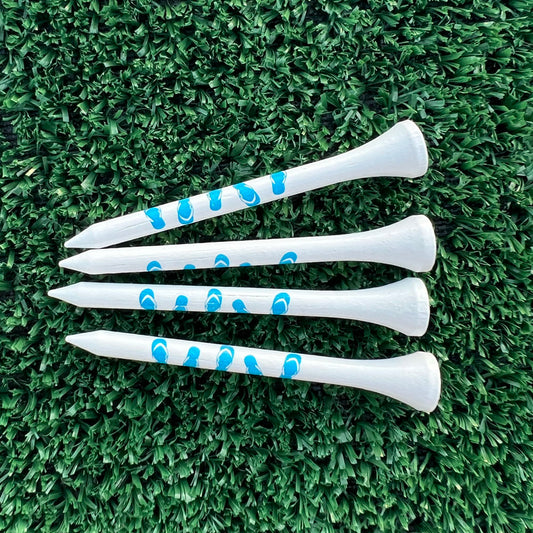 Flip Flop White Wooden Golf Tees | 2.75" Bulk Packs