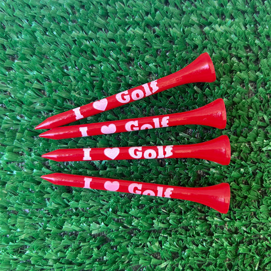 I Love Golf Red Wooden Golf Tees | 2.75" Bulk Packs