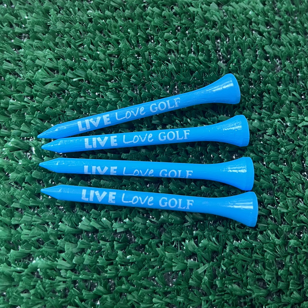 Live Love Golf Blue Wooden Golf Tees | 2.75" Bulk Packs