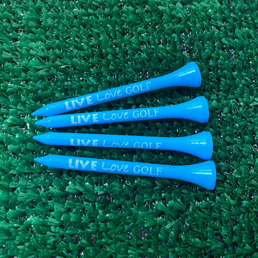 Live Love Golf Blue Wooden Golf Tees | 2.75" Bulk Packs
