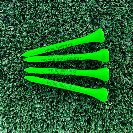What Happens on the Golf Course Green Wooden Golf Tees | 2.75" Bulk Packs