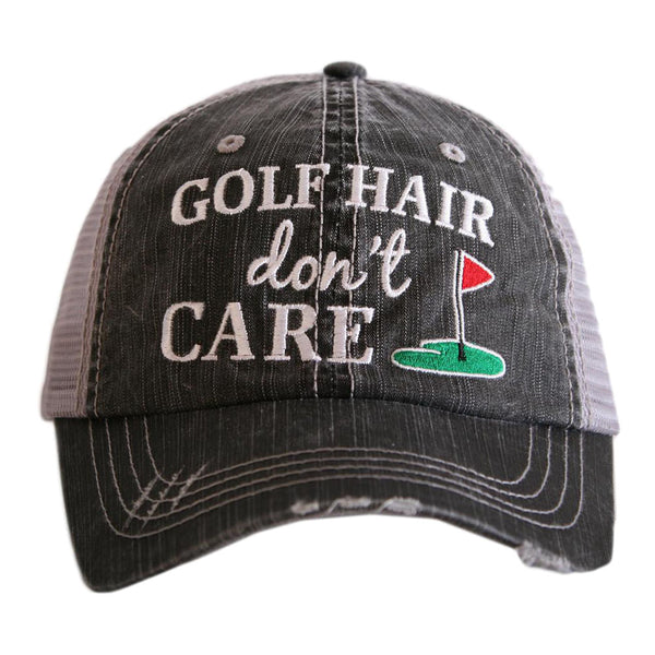 Golf Hair Don't Care Grey Trucker Hat For Women