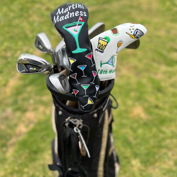 Giggle Golf Martini Madness Hybrid/Utility Head Cover On A Golf Bag