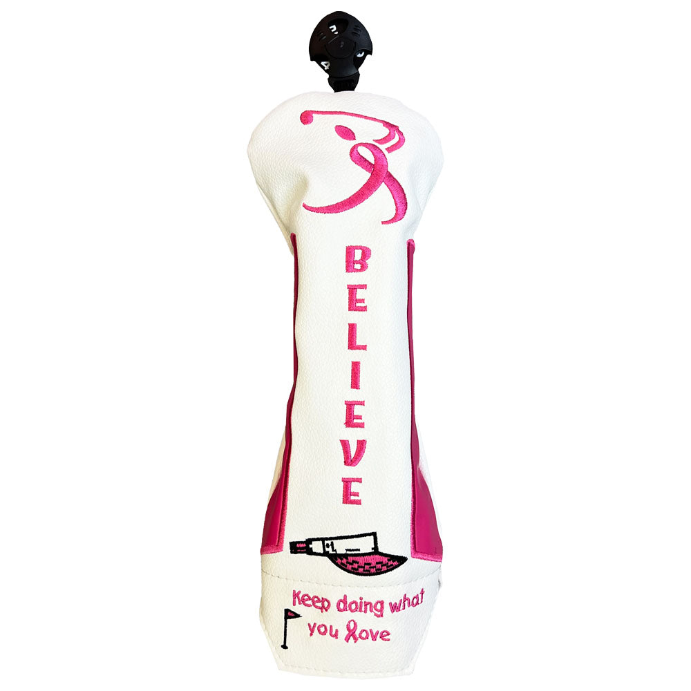 Giggle Golf Pink Ribbon Hybrid/Utility Golf Club Head Cover