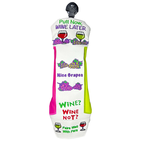 Giggle Golf Putt Now, Wine Later Hybrid / Utility Head Cover