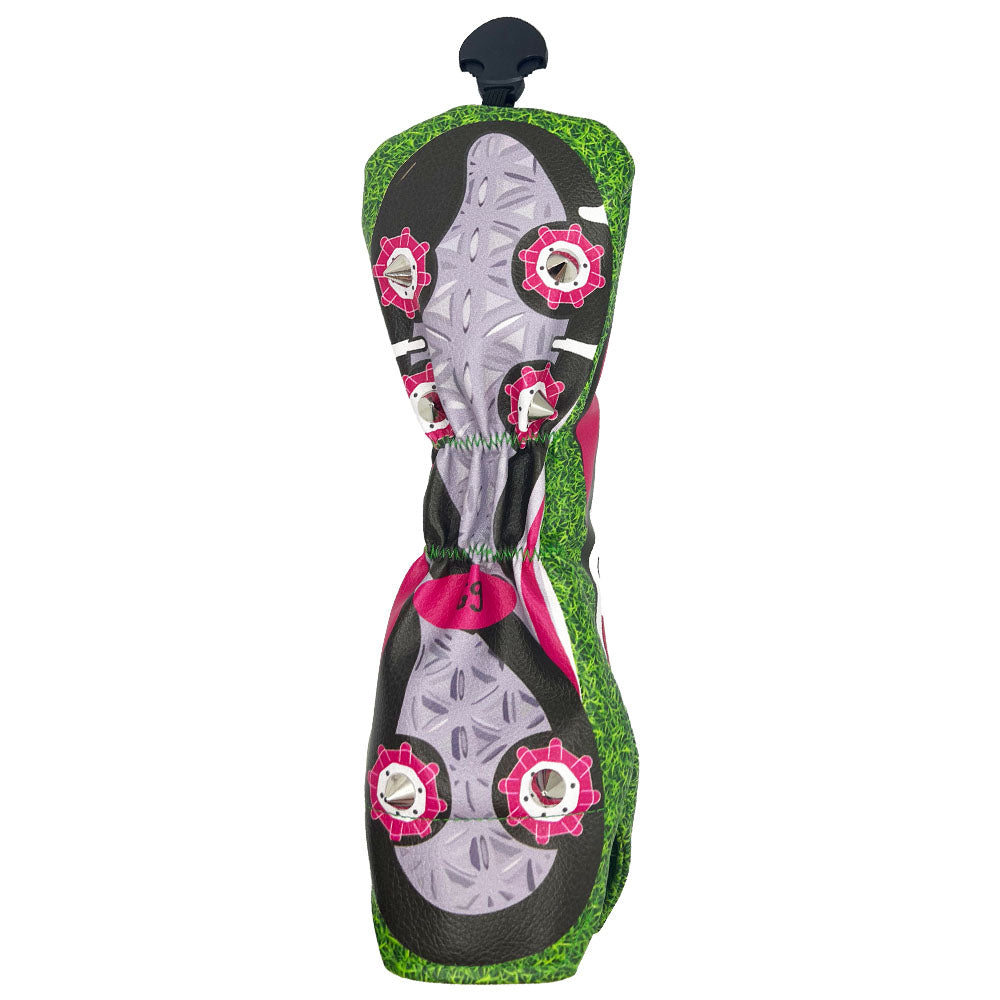 Giggle Golf It's All About The Shoes (Golf Shoe) Utility/ Hybrid Head Cover, Back Side With Metal Spikes