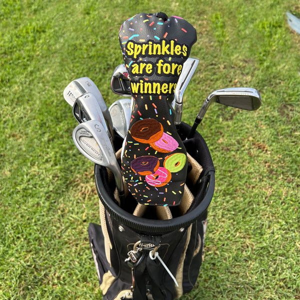 Giggle Golf Sprinkles Are Fore Winners (Donuts) Hybrid Head Cover On Golf Bag IN Green Grass