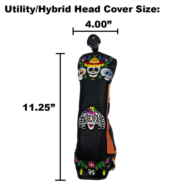 Giggle Golf Sugar Skulls Hybrid / Utility Head Cover Size
