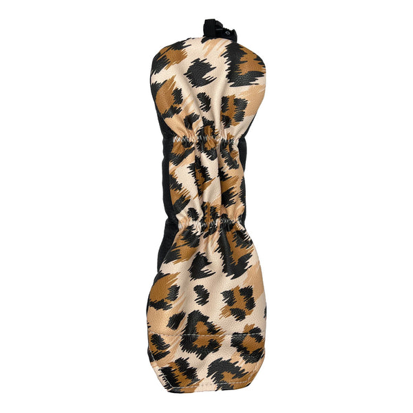 Giggle Golf Wild About Golf Utility Head Cover, hybrid head cover with leopard print design on the back
