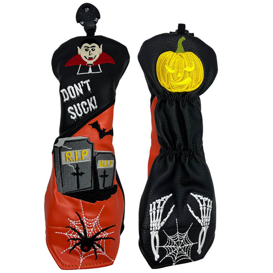 Giggle Golf Halloween Hybrid / Utility Golf Club Cover, Front & Back