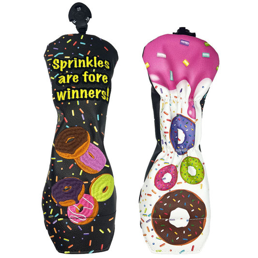 Giggle Golf Sprinkle Donuts Hybrid / Utility Golf Club Cover, Front & Back