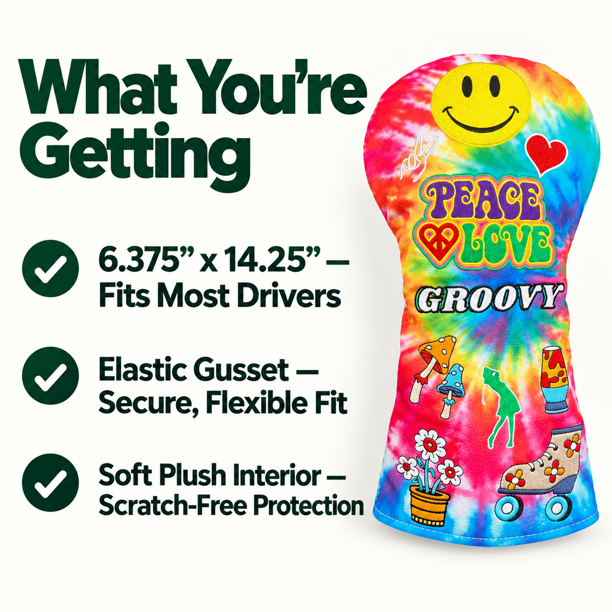 Groovy Tie-Dye Women’s Driver Head Cover