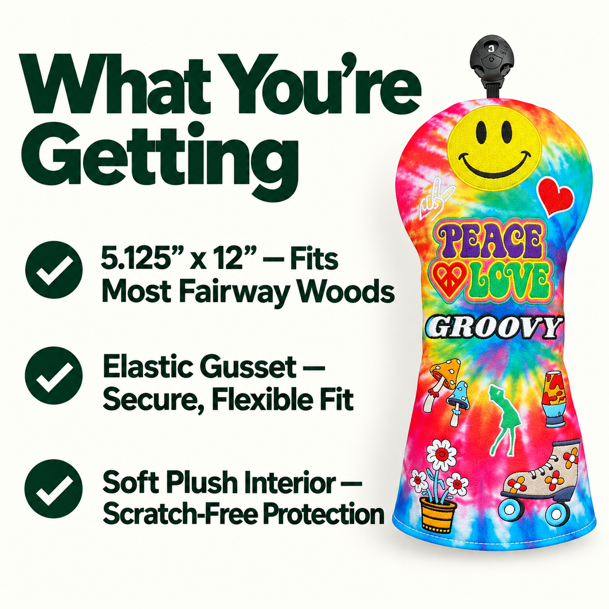 Groovy Tie-Dye Women’s Fairway Head Cover
