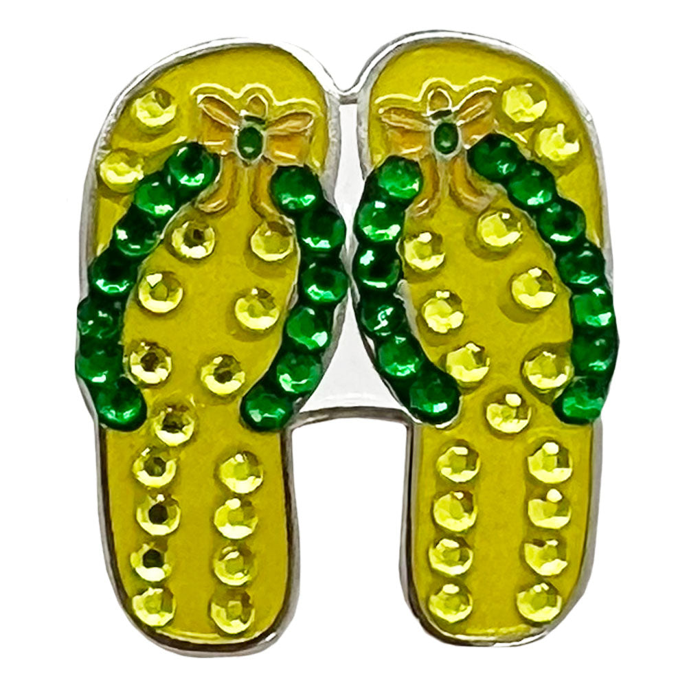 Bling Flip Flops Shaped (Yellow) Golf Ball Marker
