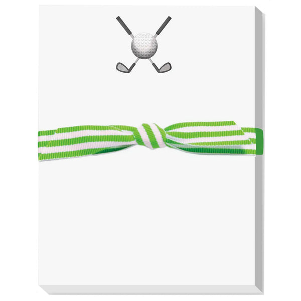 Crossed Clubs And Golf Ball Notepad