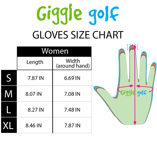 Giggle Golf Women's Golf Glove Size Chart