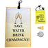 Save Water Drink Champagne (Bubbles) Waffle Golf Par 3: Golf Towel, Tee Bag And Bling Ball Marker With Hat Clip For Women