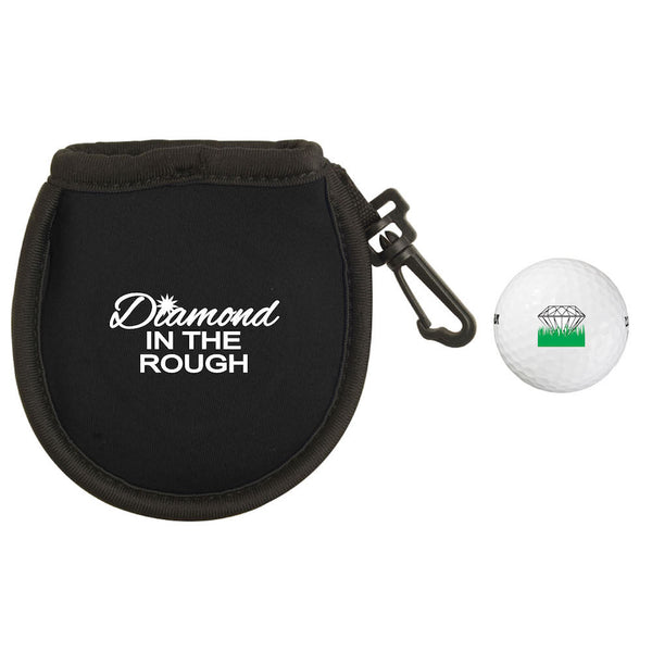 Diamond In The Rough Ball Cleaning Pouch & Golf Ball