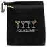 foursome (martinis) clip on bling golf accessory bag
