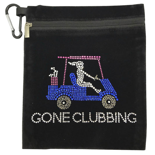 gone clubbing (golf cart) clip on bling golf accessory bag