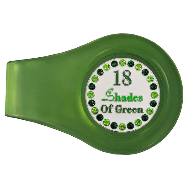 bling 18 shades of green golf ball marker with a magnetic green clip