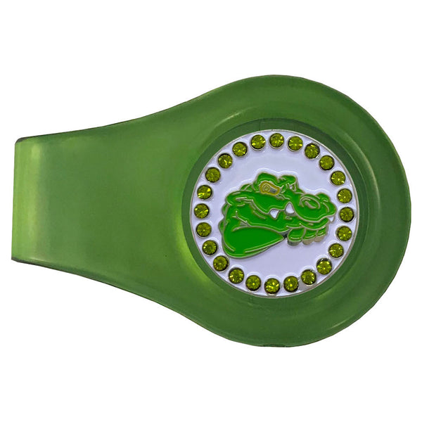 bling alligator golf ball marker with a magnetic green clip