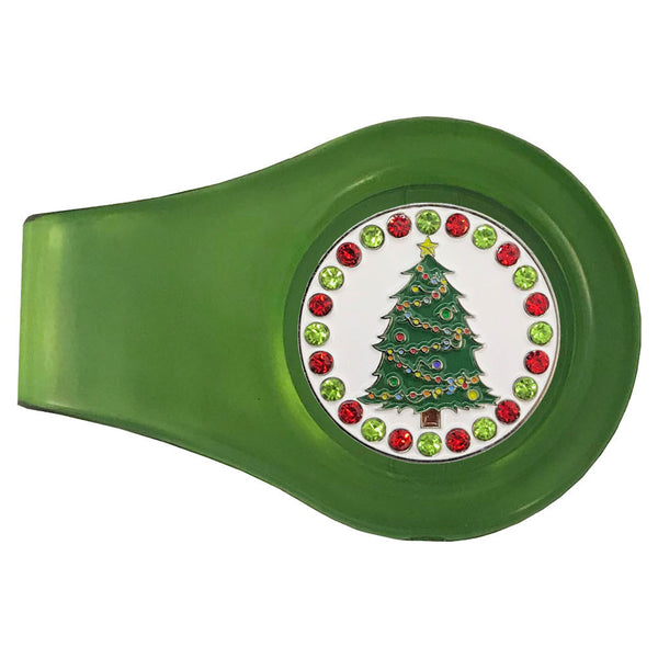 bling christmas tree golf ball marker with a magnetic green clip
