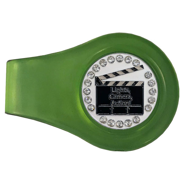 bling clapboard golf ball marker with a magnetic green clip