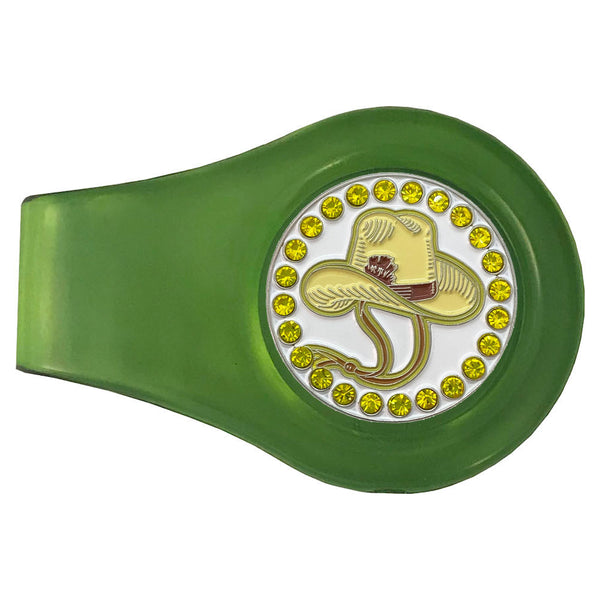 bling cowboy hat golf ball marker with a magentic green clip