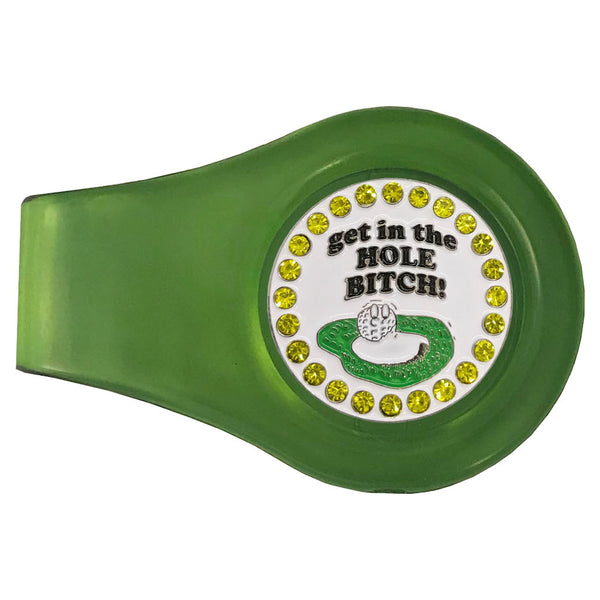 bling get in the hole bitch golf ball marker with a magnetic green clip