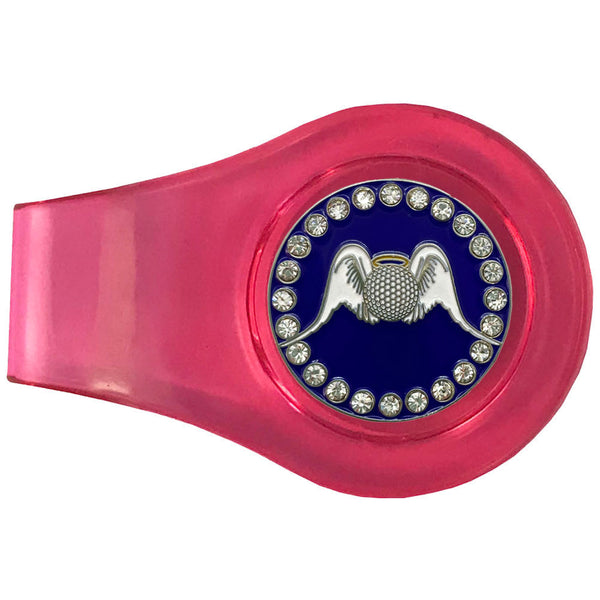 bling golf angel golf ball marker with a magentic pink clip