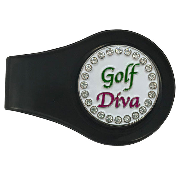 bling golf diva ball marker with a magnetic black clip