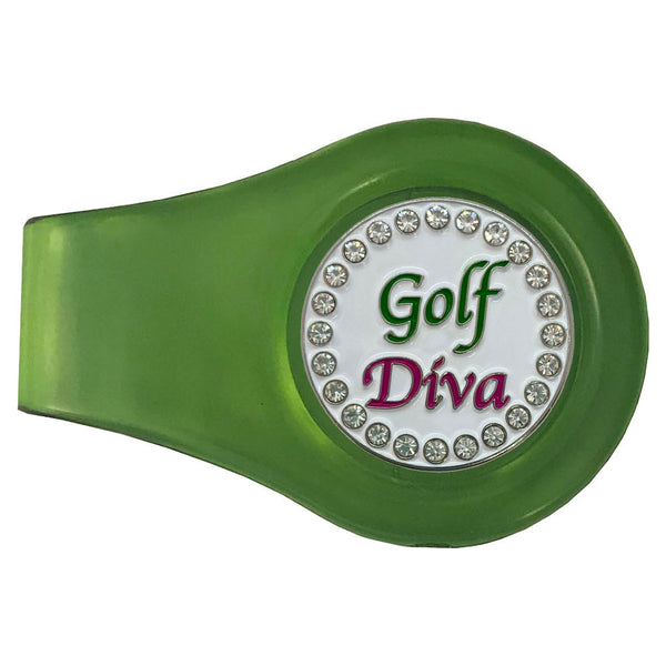 bling golf diva ball marker with a magnetic green clip