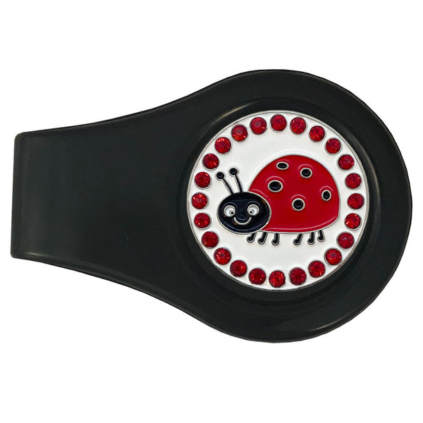 bling ladybug golf ball marker with a magnetic black clip