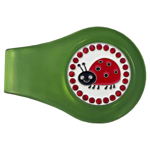 bling ladybug golf ball marker with a magnetic green clip