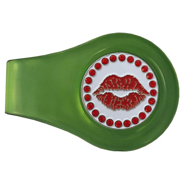 bling red lips golf ball marker with a magnetic green clip