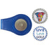 one bling tee-rific and one bling live love golf ball marker with a magnetic blue clip
