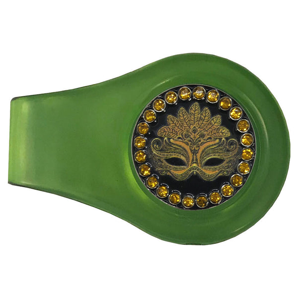 bling masquerade mask golf ball marker with a magnetic green clip