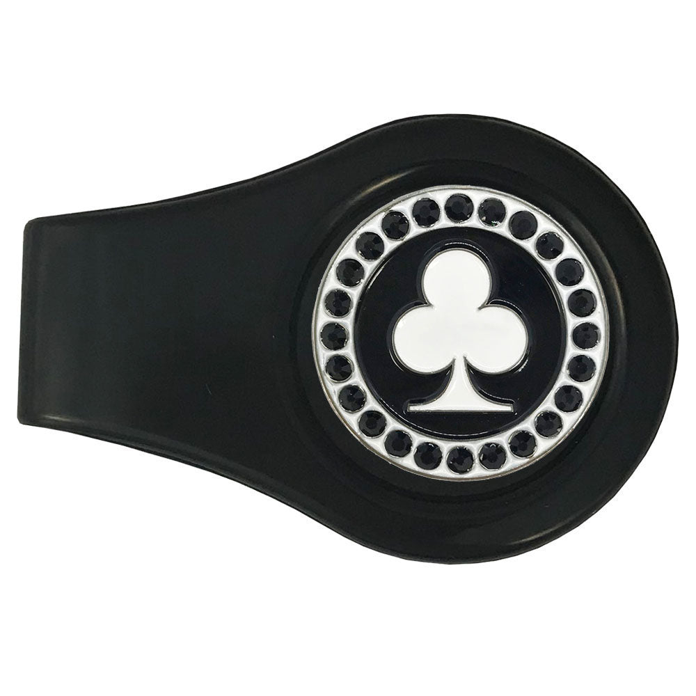 bling poker club golf ball marker with a magnetic black clip