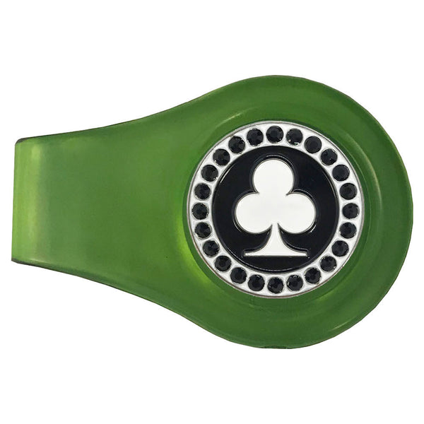 bling poker club golf ball marker with a magnetic green clip